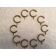 Small Iron Metal C Split Passing Pass Over Curtain Rings in Antique Brass fits 16 to 23mm Bay Window Poles